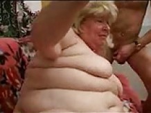 Russian fat Granny with grandson