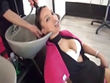 Carla fucked in an hair salon
