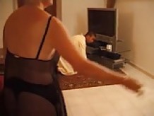 very slut blond French mature fucked by a young metis