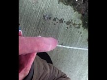 Holding my pissing cock