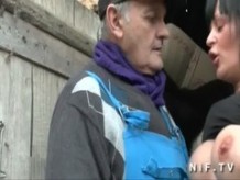French papy doing a busty milf with a young friend