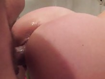 Wife fucked from behind creaming