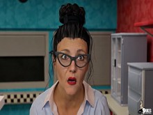 La camarera madura chupa a su jefe por un aumento