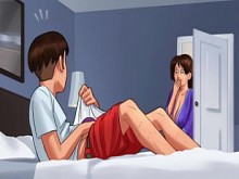 Saga de verano: atrapado masturbándose por su tetona madura madura