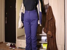 Me cambio después de la caminata.